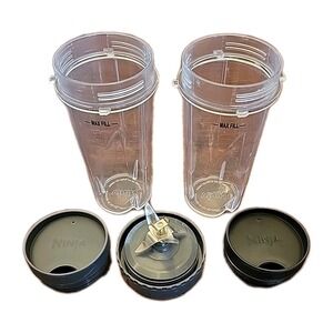 Ninja Blender Single Serve Cups BL780 BL770 BL660 BL663 BL740 w/ 2 Lids  1 Blade